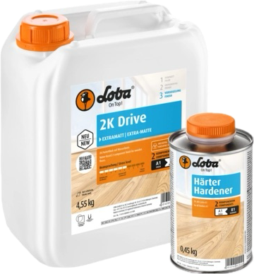 Loba 2K Drive Extramatt 5Kg – kaksikomponenttinen erittäin himmeä parkettilakka ja kovite
