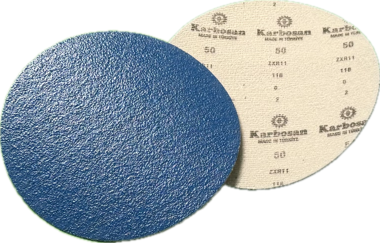 Karbosan zirkoni hiomalaikka 178 mm – reunakoneen sinisen hiomalaikan etu- ja taustapuoli
